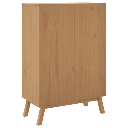 Highboard OLDEN Weiß und Braun 85x43x125 cm Massivholz Kiefer