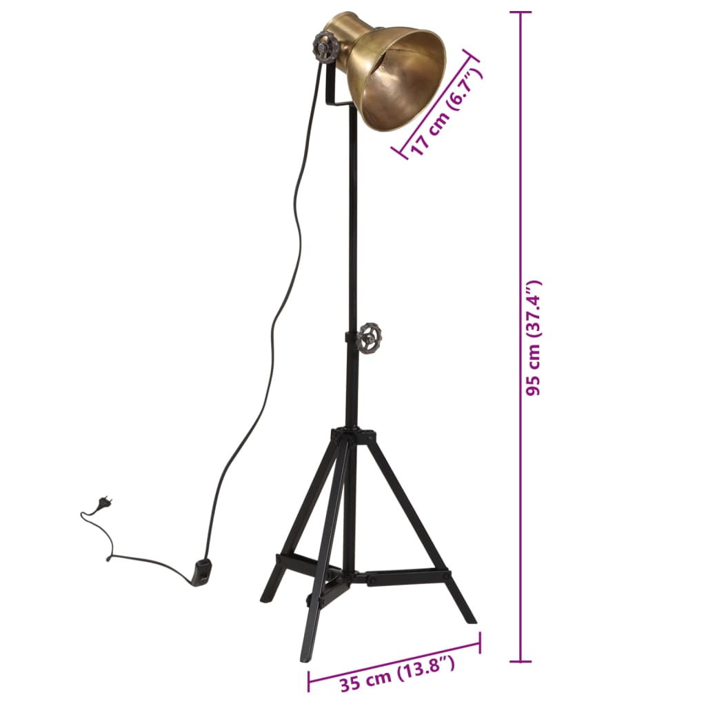 Stehleuchte 25 W Vintage-Messing 35x35x65/95 cm E27