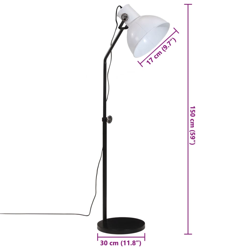 Stehleuchte 25 W Weiß 30x30x90-150 cm E27