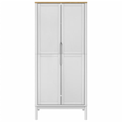 Kleiderschrank FLORO Weiß 77x53x171 cm Massivholz Kiefer