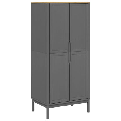 Kleiderschrank FLORO Grau 77x53x171 cm Massivholz Kiefer