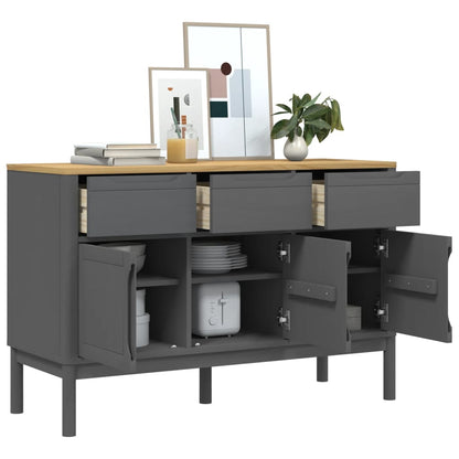 Sideboard FLORO Grau 114x43x74 cm Massivholz Kiefer