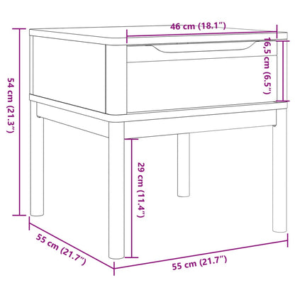 Lampentisch FLORO Wachsbraun 55x55x54 cm Massivholz Kiefer