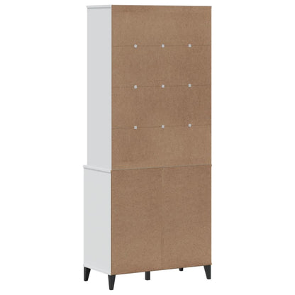 Highboard VIKEN Weiß 80x40x190 cm Massivholz Kiefer