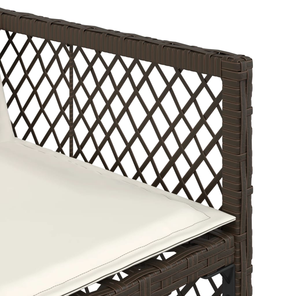 Gartenstühle mit Kissen 4 Stk. Braun Poly Rattan