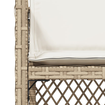 Gartenstühle mit Kissen 4 Stk. Beige Poly Rattan