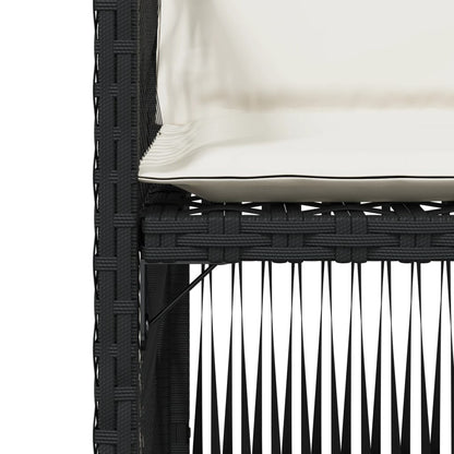 Gartenstühle mit Kissen 4 Stk. Schwarz Poly Rattan