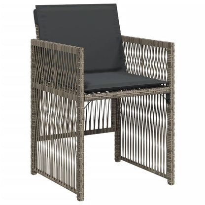 Gartenstühle mit Kissen 4 Stk. Grau Poly Rattan