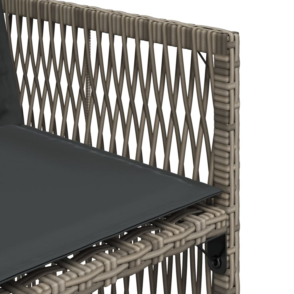 Gartenstühle mit Kissen 4 Stk. Grau Poly Rattan