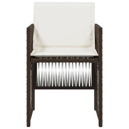 Gartenstühle mit Kissen 4 Stk. Braun Poly Rattan