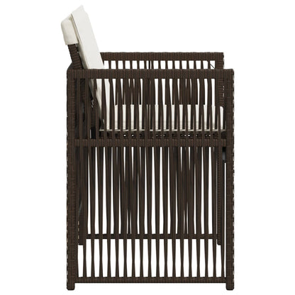 Gartenstühle mit Kissen 4 Stk. Braun Poly Rattan