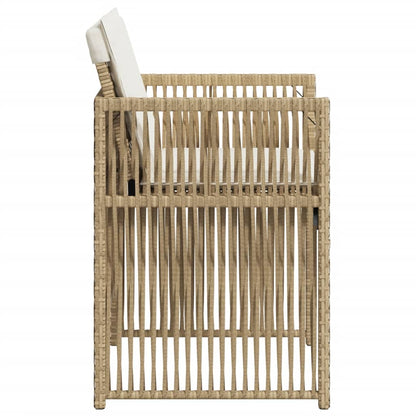 Gartenstühle mit Kissen 4 Stk. Beige Poly Rattan