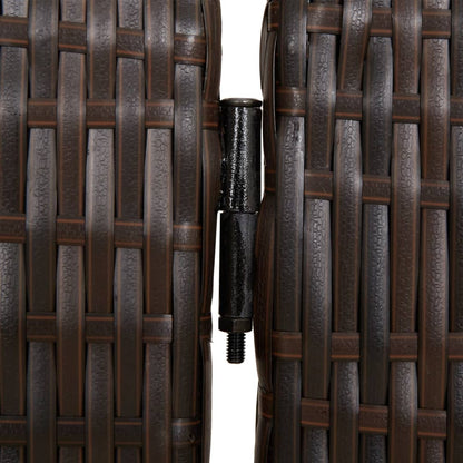 Paravent 5-tlg. Braun Poly Rattan