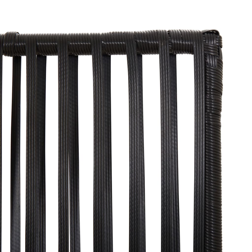 Paravent 6-tlg. Schwarz Poly Rattan