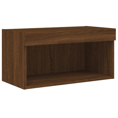 TV-Schrank mit LED-Leuchten Braun Eichen-Optik 60x30x30 cm