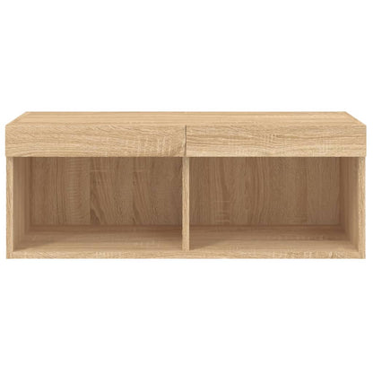 TV-Schrank mit LED-Leuchten Sonoma-Eiche 80x30x30 cm