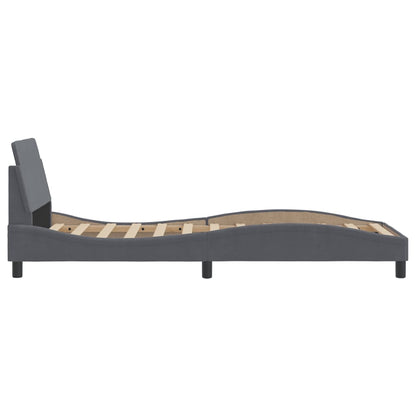 Bettgestell "Dover" Dunkelgrau 90x190 cm Samt