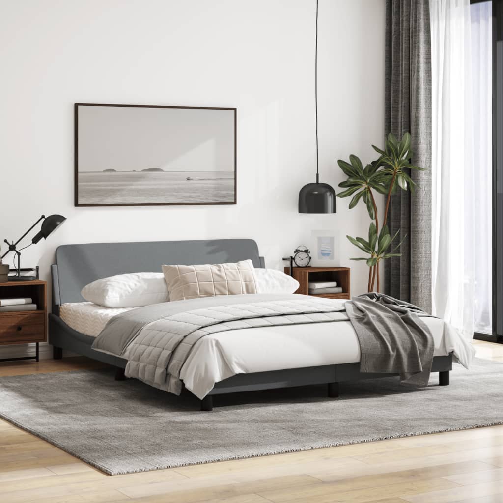 Bettgestell "Dover" Hellgrau 160x200 cm Stoff