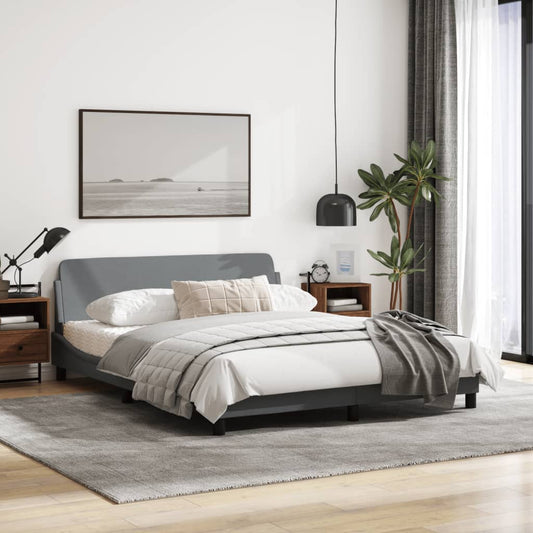 Bettgestell "Dover" Hellgrau 160x200 cm Stoff