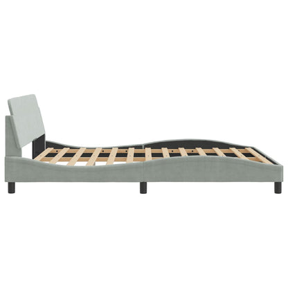 Bettgestell "Dover" Hellgrau 160x200 cm Samt