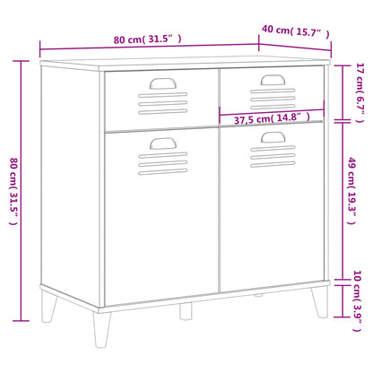 Sideboard VIKEN Weiß 80x40x80 cm Holzwerkstoff