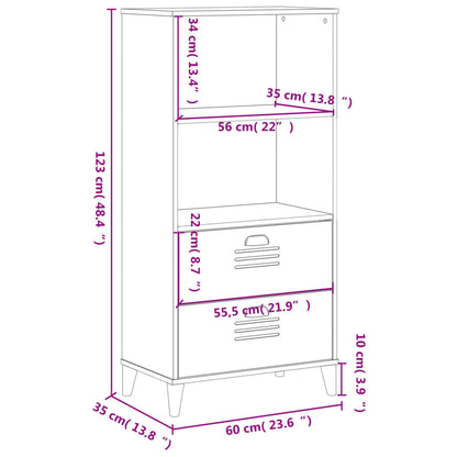 Bücherschrank VIKEN Schwarz 60x35x123 cm Holzwerkstoff