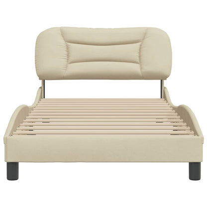 Bettgestell ohne Matratze "Hvar" Creme 100x200 cm Stoff