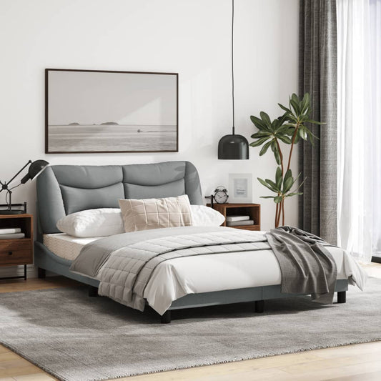 Bettgestell ohne Matratze "Hvar" Hellgrau 120x200 cm Stoff