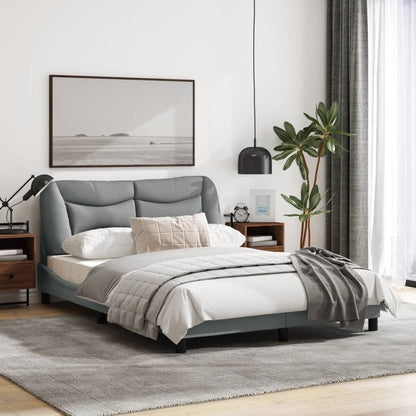 Bettgestell ohne Matratze "Hvar" Hellgrau 140x200 cm Stoff