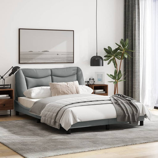 Bettgestell ohne Matratze "Hvar" Hellgrau 140x200 cm Stoff