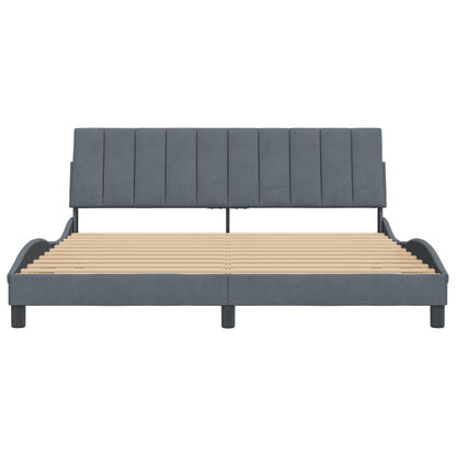 Bettgestell ohne Matratze "Hanko" Dunkelgrau 180x200 cm Samt