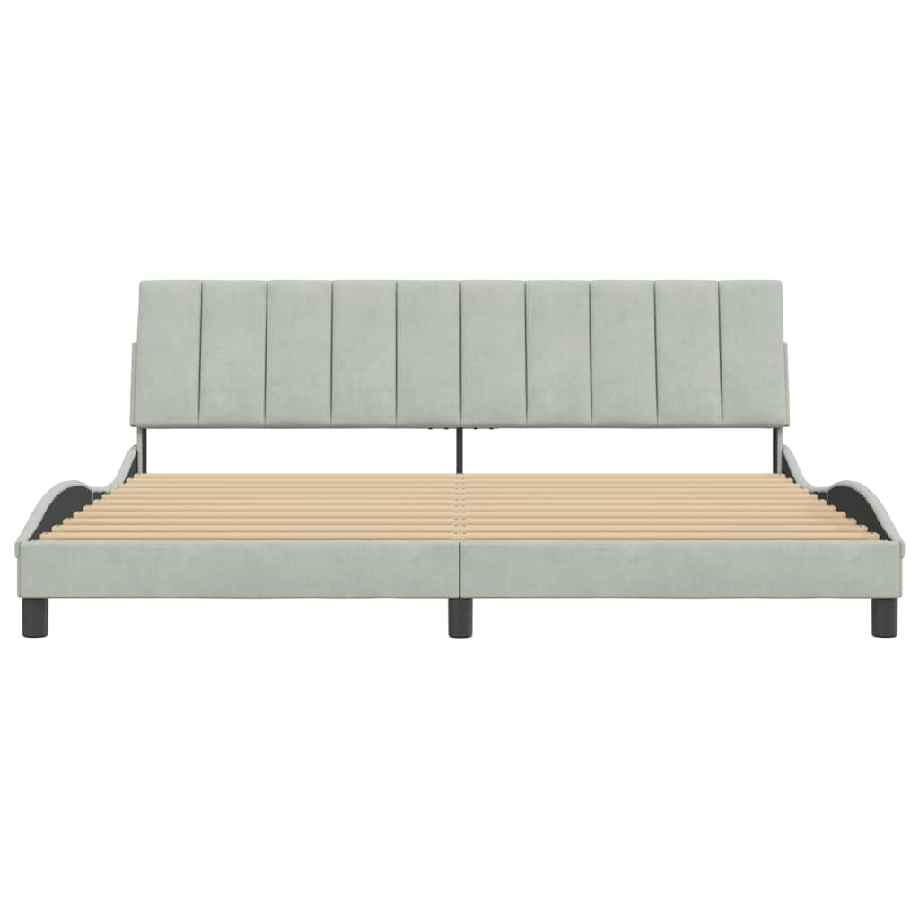 Bettgestell ohne Matratze "Hanko" Hellgrau 200x200 cm Samt