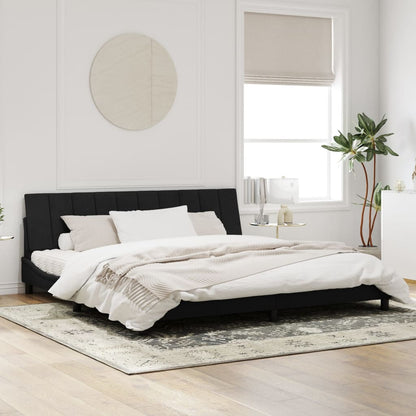 Bettgestell ohne Matratze "Hanko" Schwarz 200x200 cm Samt