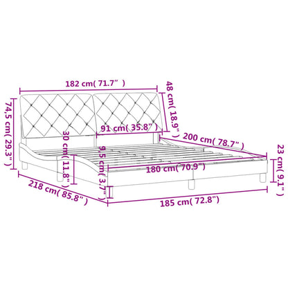 Bettgestell ohne Matratze Dunkelgrau 180x200 cm Samt