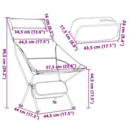 Campingstühle 2 Stk. Klappbar Schwarz Oxford-Gewebe Aluminium