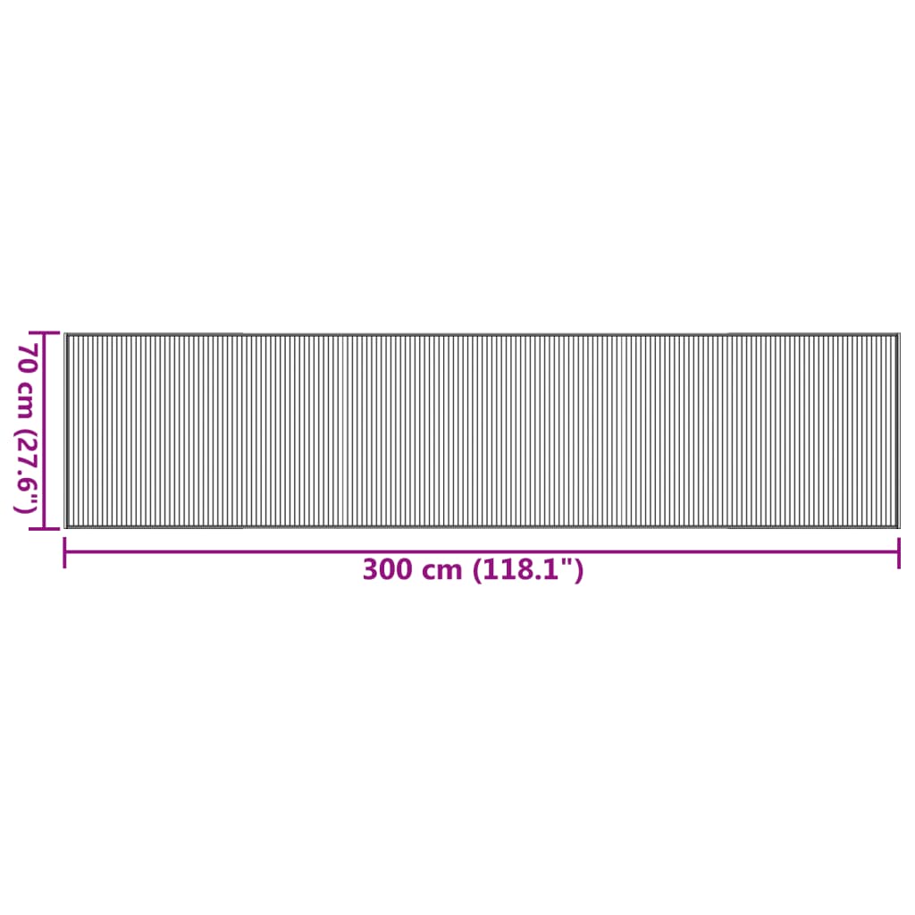 Teppich Rechteckig Braun 70x300 cm Bambus