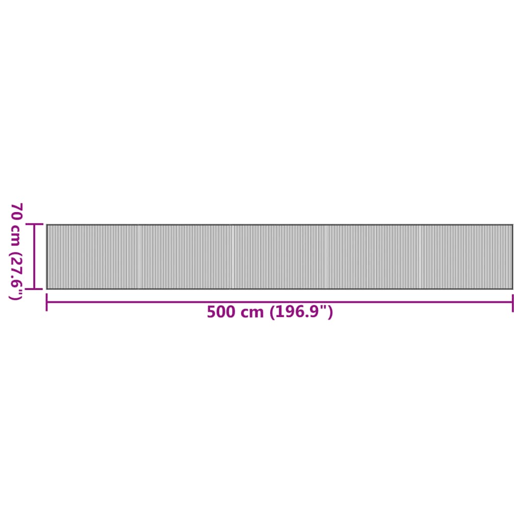 Teppich Rechteckig Schwarz 70x500 cm Bambus