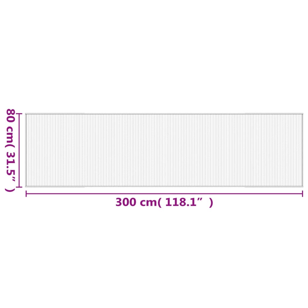 Teppich Rechteckig Dunkelbraun 80x300 cm Bambus