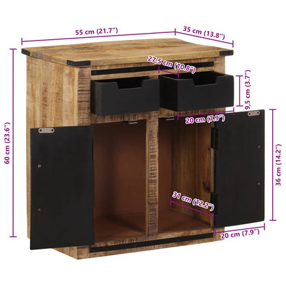 Sideboard mit 2 Schubladen 55x35x60 cm Massivholz Mango