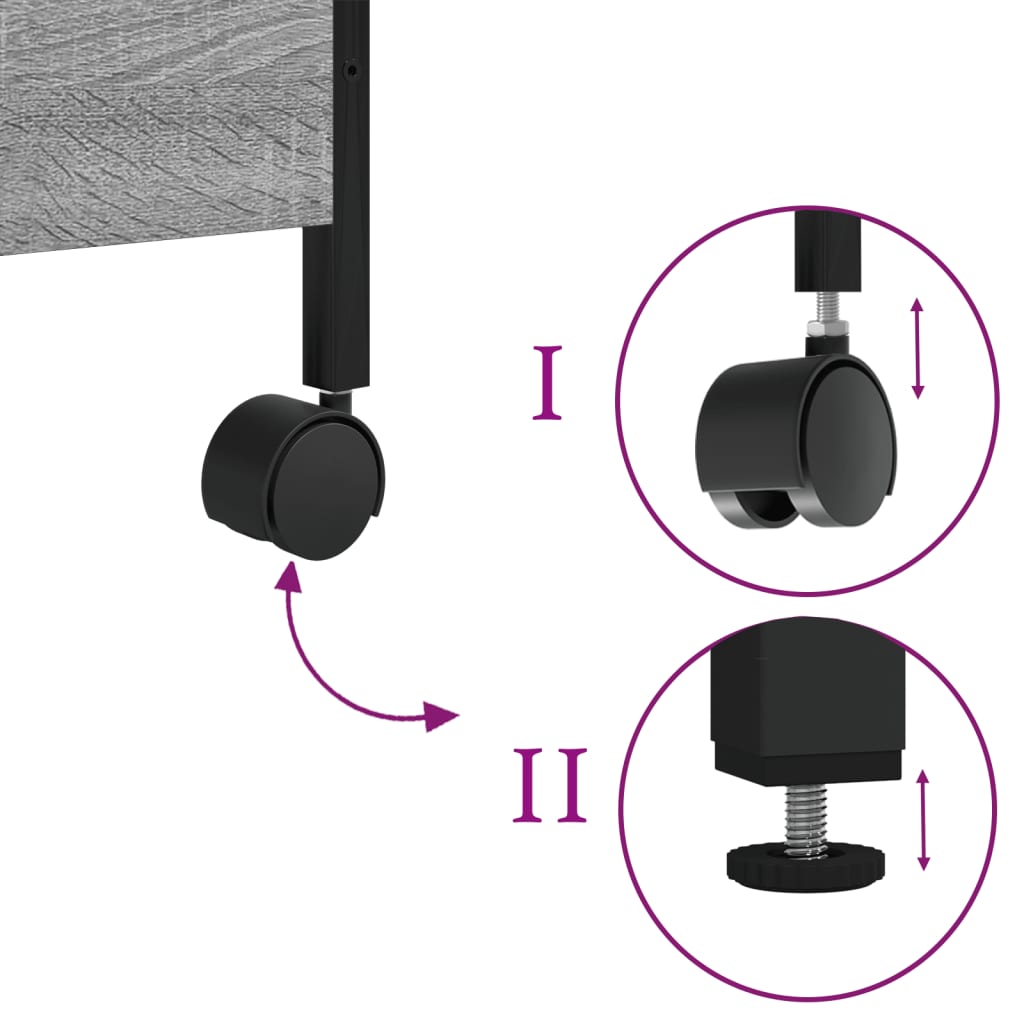 Küchenwagen Grau Sonoma 50x30x70 cm Holzwerkstoff