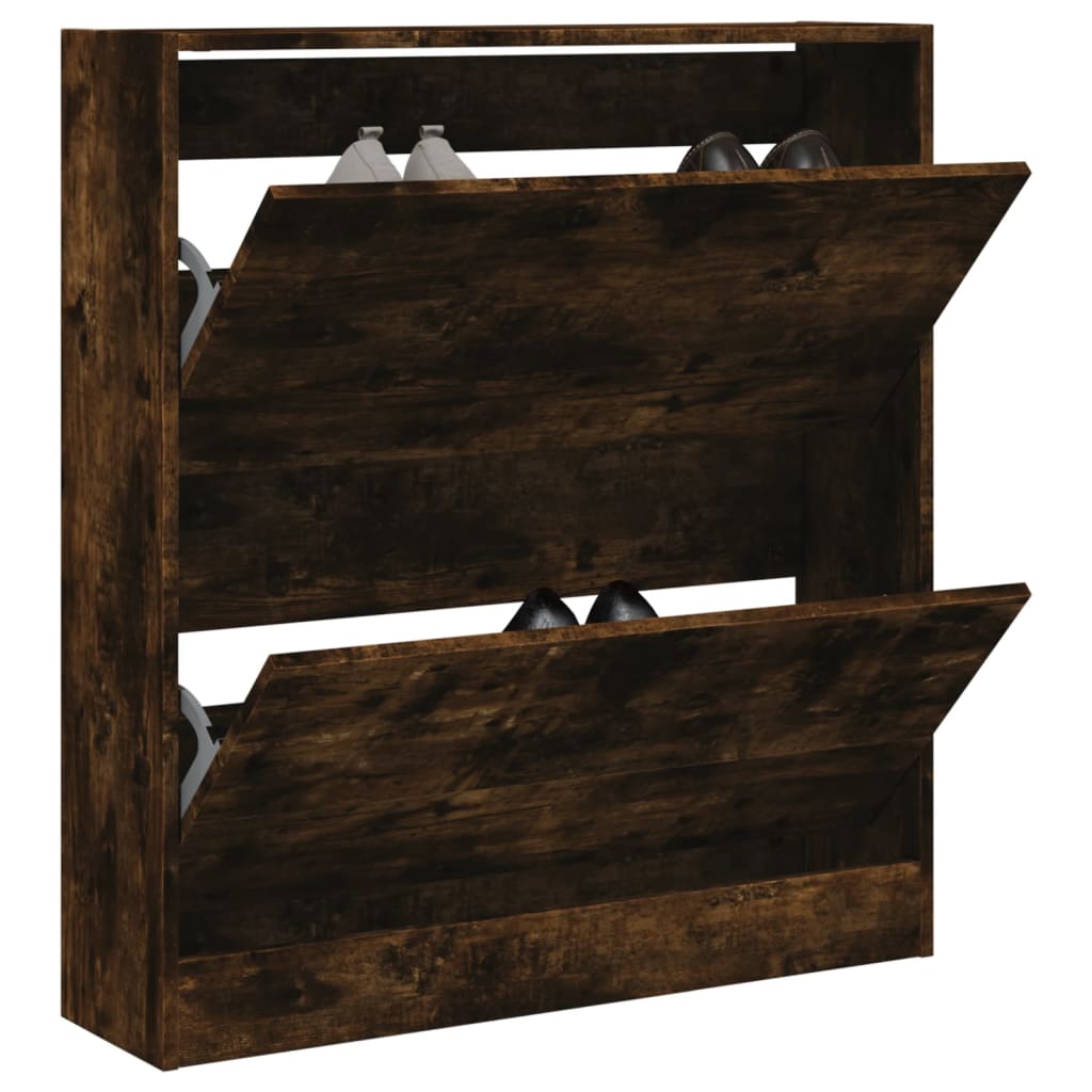 Schuhschrank Räuchereiche 80x21x87,5 cm Holzwerkstoff