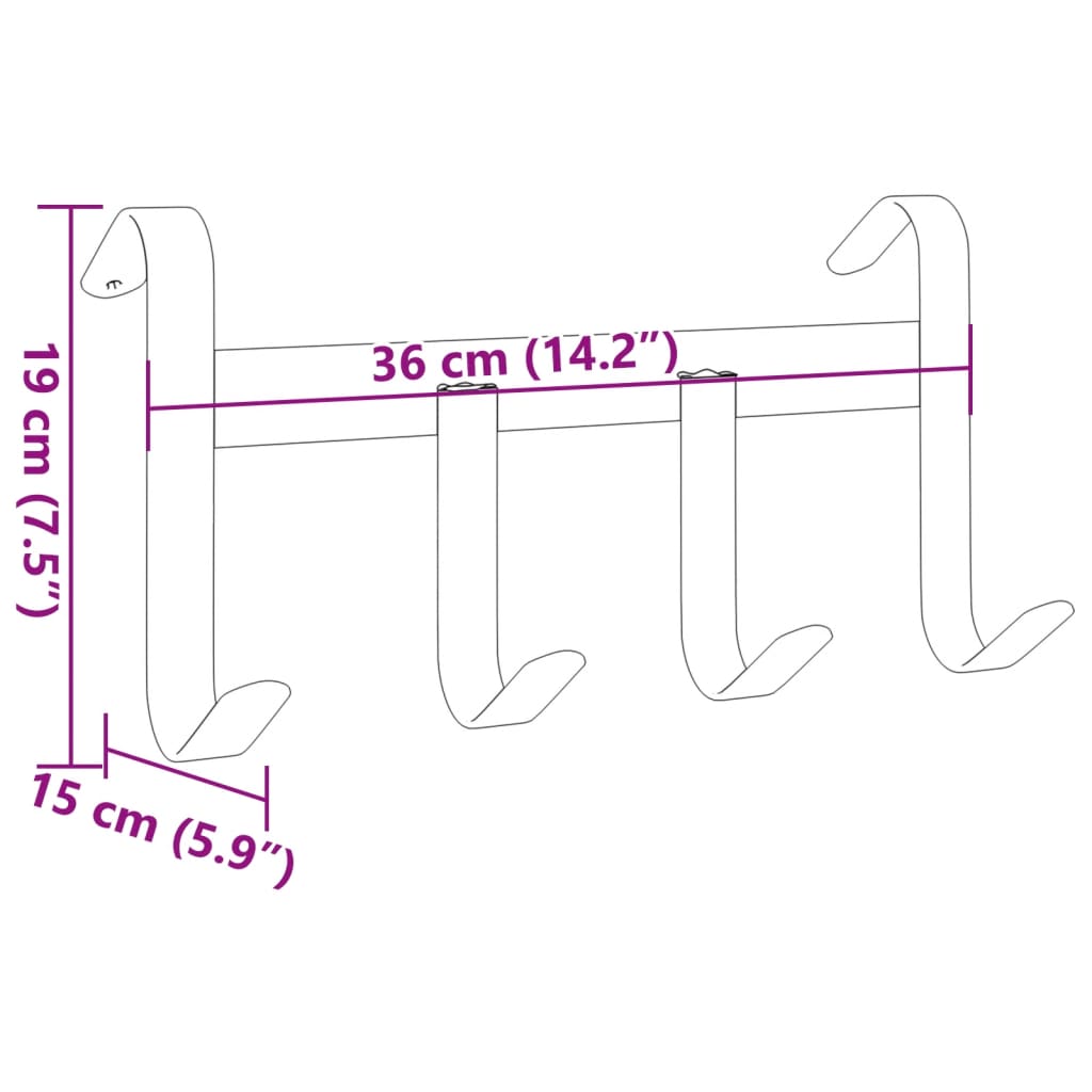 Trensenhalter mit 4 Haken Schwarz Stahl