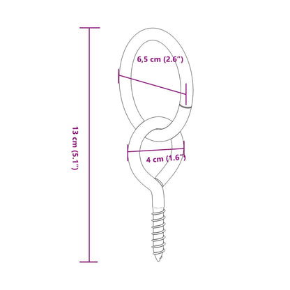 Anbinderinge mit Ösenschrauben 3 Stk. Silbern Stahl