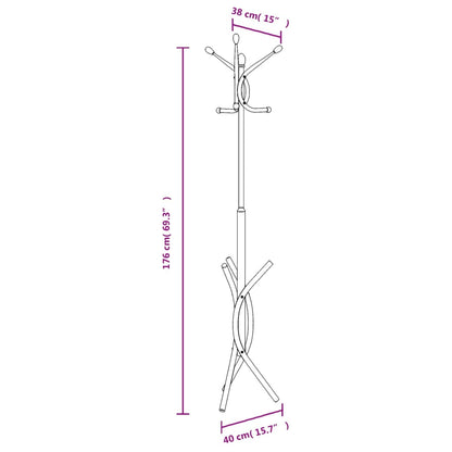 Garderobenständer Weiß 176 cm Pulverbeschichtetes Eisen