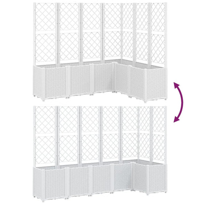 Pflanzkübel mit Rankgitter Weiß 160x120x140 cm PP