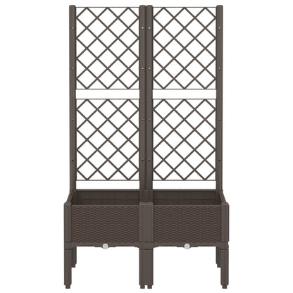 Pflanzkübel mit Rankgitter Braun 80x40x142 cm PP