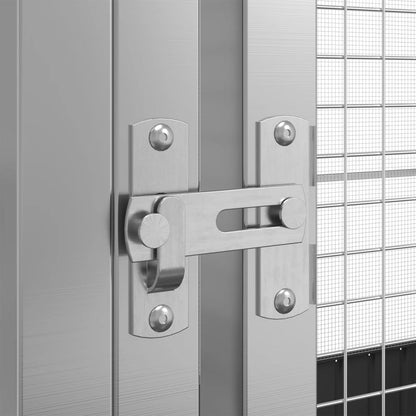 Voliere mit Erweiterung Silbern 418,5x107x212 cm Stahl