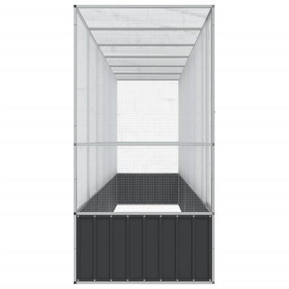 Voliere mit Erweiterung Silbern 626,5x107x212 cm Stahl