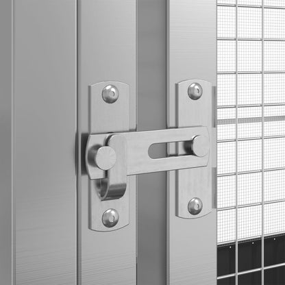 Voliere mit Erweiterung Silbern 1250,5x107x212 cm Stahl