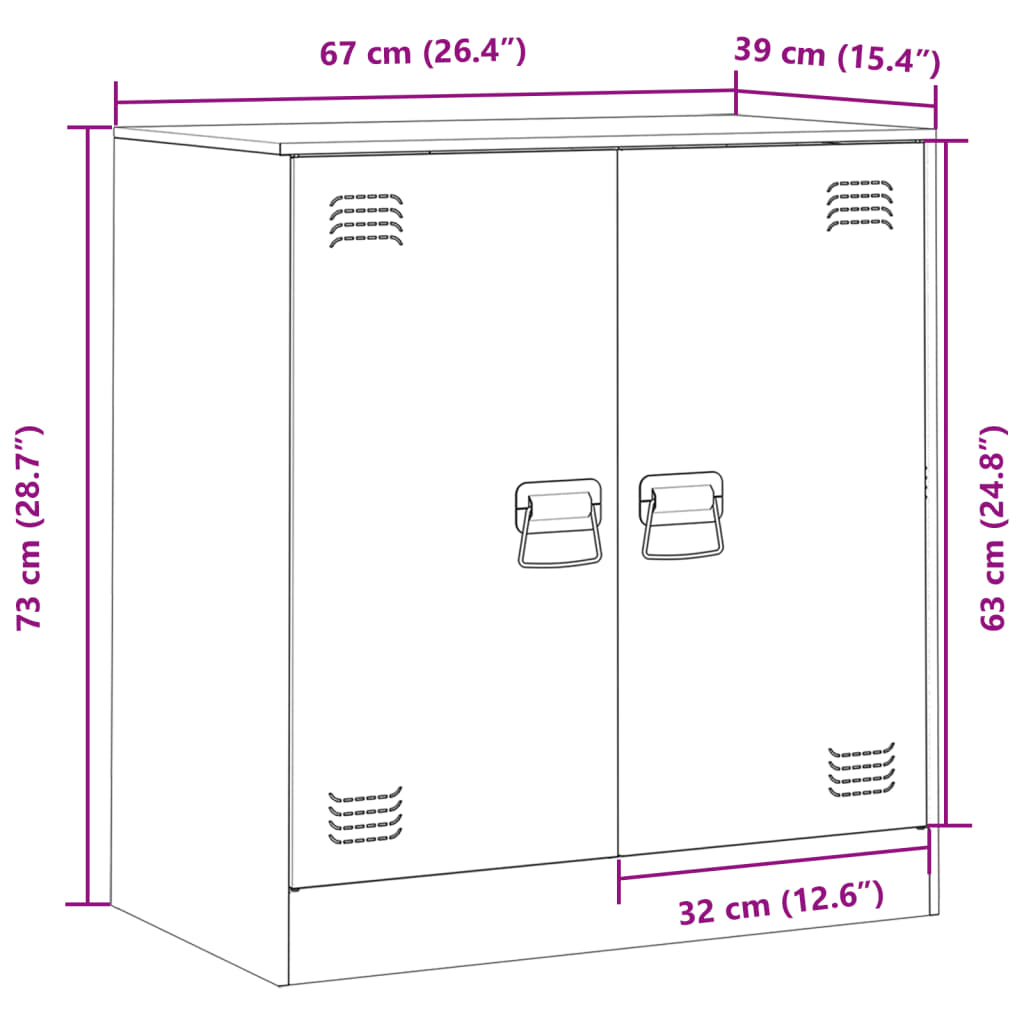 Sideboard Anthrazit 67x39x73 cm Stahl